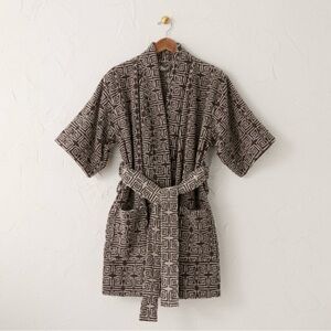 Opalhouse Black & White Ethel 100% Terry Cotton Robe NWT and in Plastic